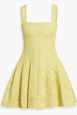 Simkhai Jovie pleated cloqué mini dress - Yellow - US 8