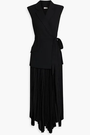 Simkhai Helena pleated crepe and chiffon midi dress - - US 0