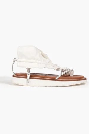 ZIMMERMANN Ruffled leather sandals - White - EU 36