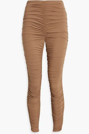 Alexander Wang Ruched stretch-jersey leggings - Brown - S