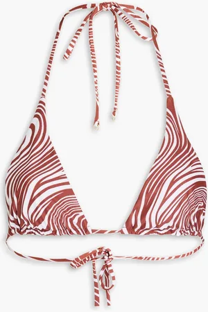 FAITHFULL THE BRAND Lattea zebra-print stretch-ECONYL® triangle bikini top - - XXL