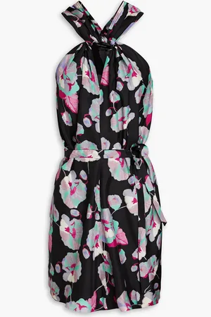 Isabel Marant Suzyli twist-front floral-print silk crepe de chine mini dress - - FR 40