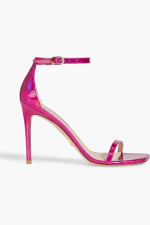 Stuart Weitzman Iridescent-effect faux patent-leather sandals - Purple - EU 36.5