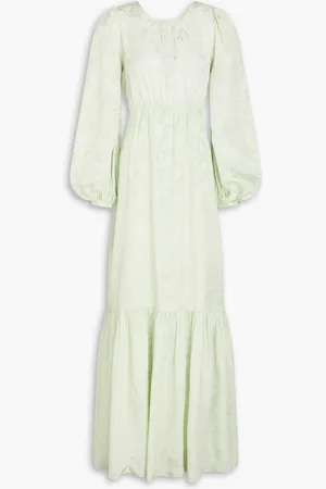 by Ti Mo Cutout satin-jacquard maxi dress - Green - XS