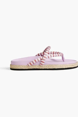 Missoni Striped crochet-knit and leather sandals - Purple - EU 35