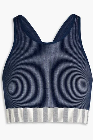 Baserange Ribbed jersey sports bra - Blue - M/L