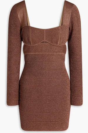 Hervé Léger Cutout metallic bandage mini dress - - L