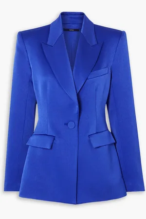 ALEX PERRY Aro satin-crepe blazer - Blue - UK 16