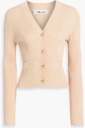 Diane von Furstenberg Tereza ribbed-knit cardigan - Orange - XL