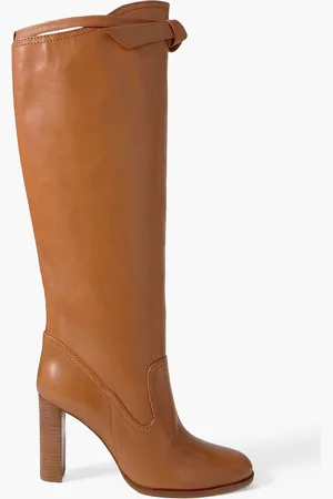 ALEXANDRE BIRMAN Clarita Saddlery bow-detailed leather knee boots - Brown - EU 36