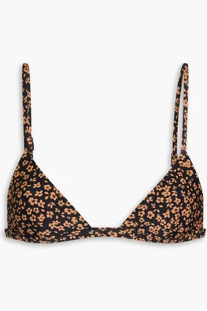 MATTEAU Petite Triangle floral-print bikini top - Brown - 5 A