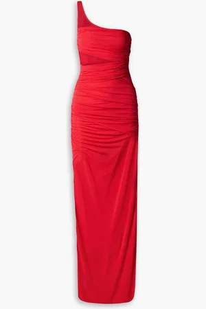 GAUGE81 Moni one-shoulder ruched mesh maxi dress - - DE 42