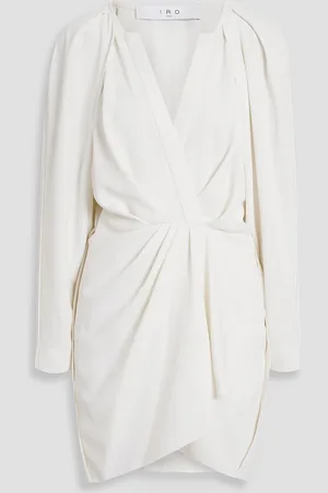 IRO Nadine wrap-effect pleated crepe mini dress - - FR 38