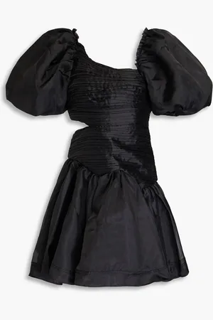 AJE Joan asymmetric pintucked organza mini dress - - UK 6