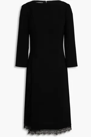 Alberta Ferretti Lace-trimmed crepe dress - - IT 38