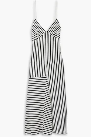 tibi Striped silk-crepe midi dress - - US 12