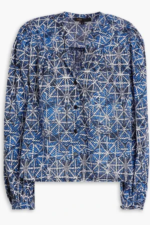 Maje Printed cotton blouse - Blue - 4