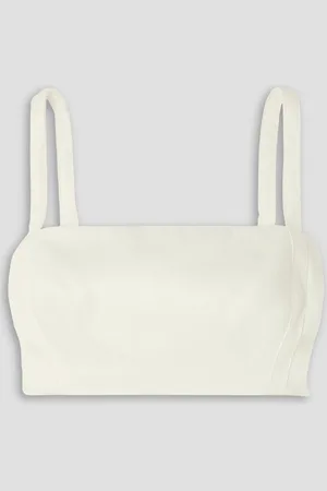 EMILIA WICKSTEAD Fabiola cropped denim top - White - UK 8
