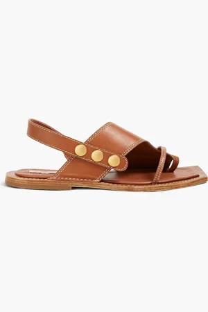 ZIMMERMANN Studded leather slingback sandals - Brown - EU 36