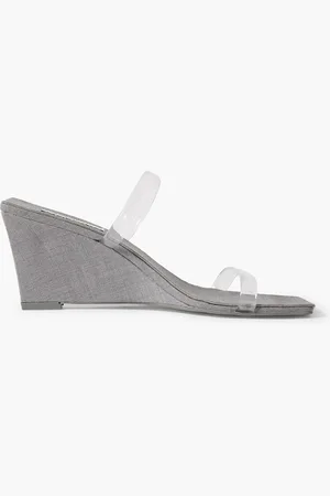 St Agni Canvas and PVC wedge sandals - Gray - EU 42