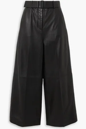 Joseph Taja belted cropped leather wide-leg pants - - FR 44