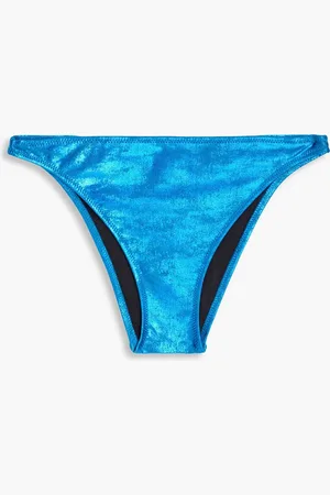 Solid Elsa metallic low-rise bikini briefs - - S