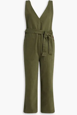 ALEX MILL Ollie cropped denim jumpsuit - Green - M