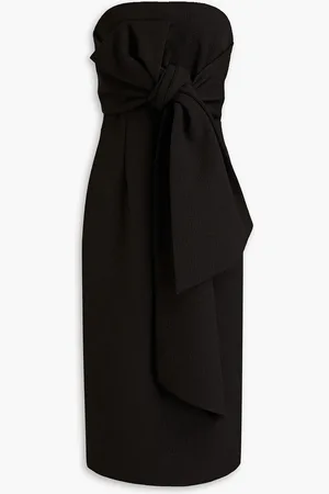 Rebecca Vallance Andie strapless bow-embellished cloqué midi dress - - UK 8