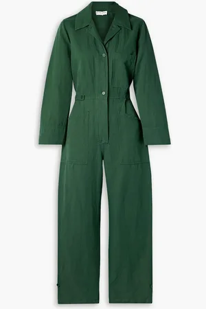 APIECE APART Ares linen and cotton-blend twill jumpsuit - Green - US 2