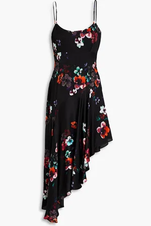Nicholas Asymmetric floral-print sateen dress - - US 2