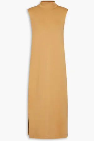 Another Tomorrow Cotton-jersey midi dress - Brown - M