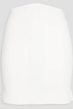 Hervé Léger Pointelle-knit mini skirt - White - XL