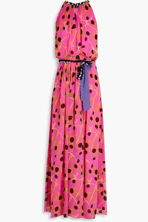 Diane von Furstenberg Miriam pleated printed chiffon maxi dress - - US 0