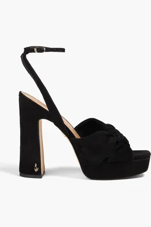 Sam Edelman Kristen knotted suede platform sandals - - US 11