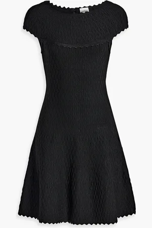 Hervé Léger Scalloped jacquard-knit mini dress - - L