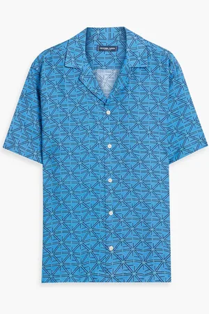 Frescobol Carioca Roberto printed linen shirt - Blue - XXL