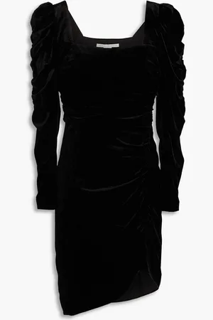 VERONICA BEARD Toki ruched crushed-velvet mini dress - - US 10
