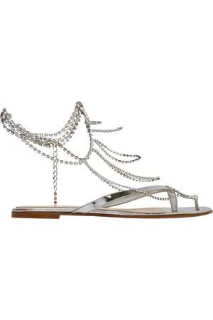 Gianvito Rossi Nadja crystal-embellished mirrored-leather sandals - Metallic - EU 37
