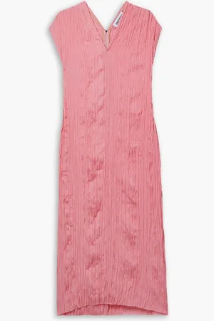 Partow Liana plissé-satin midi dress - - US 6