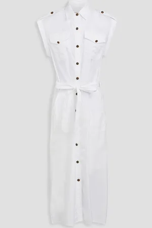 RAG&BONE Roxanne belted cotton-poplin midi dress - - L