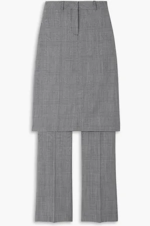 COPERNI Layered Prince of Wales checked wool straight-leg pants - - FR 36