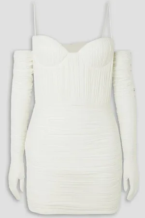 ALEX PERRY Paige cold-shoulder ruched stretch-jersey mini dress - - UK 16