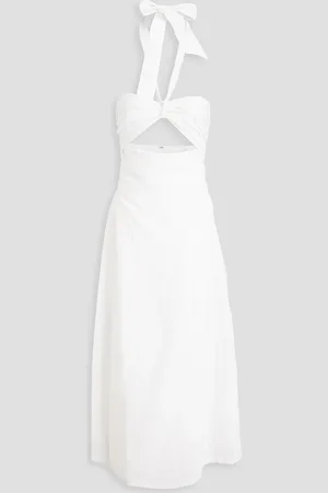 Mara Hoffman Paula cutout TENCEL™-blend halterneck midi wrap dress - White - US 12