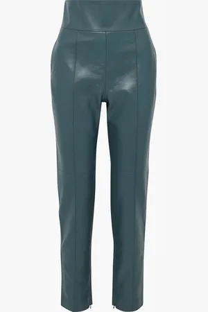 ALEXANDRE VAUTHIER Leather straight-leg pants - Blue - FR 40