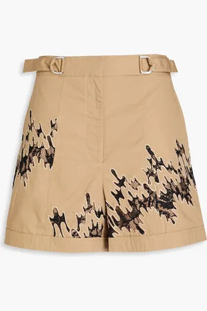 3.1 Phillip Lim Lace-trimmed cotton shorts - Neutral - US 00