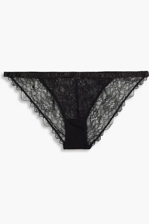 LOVE Stories Satin-trimmed guipure lace low-rise briefs - - IT IV