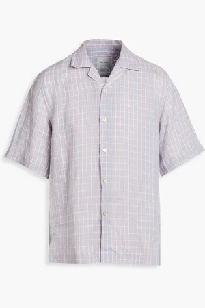 Paul Smith Checked linen shirt - Purple - XXL