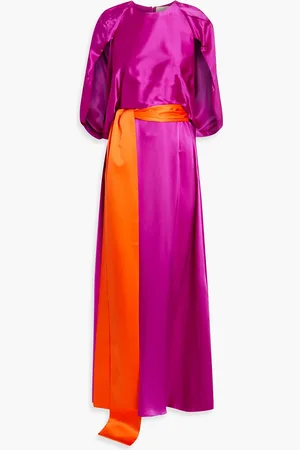 Roksanda Milena cape-effect silk-satin maxi dress - Pink - UK 12