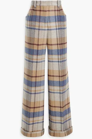 GABRIELA HEARST Noah checked cashmere-tweed wide-leg pants - Gray - IT 42