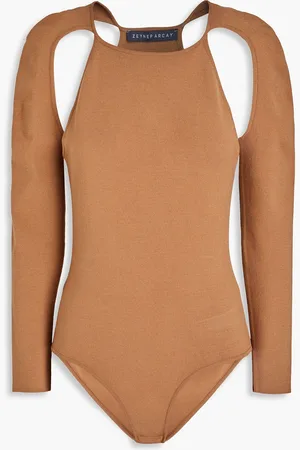 Zeynep Arcay Cutout stretch-knit bodysuit - Brown - US 4